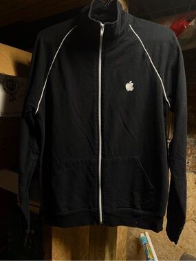 Apple Inc track jacket M Black California Employee Store 2007 American Apparel